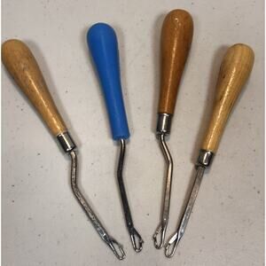 Lot Of 4 Misc Vintage Rug Hooks Tools